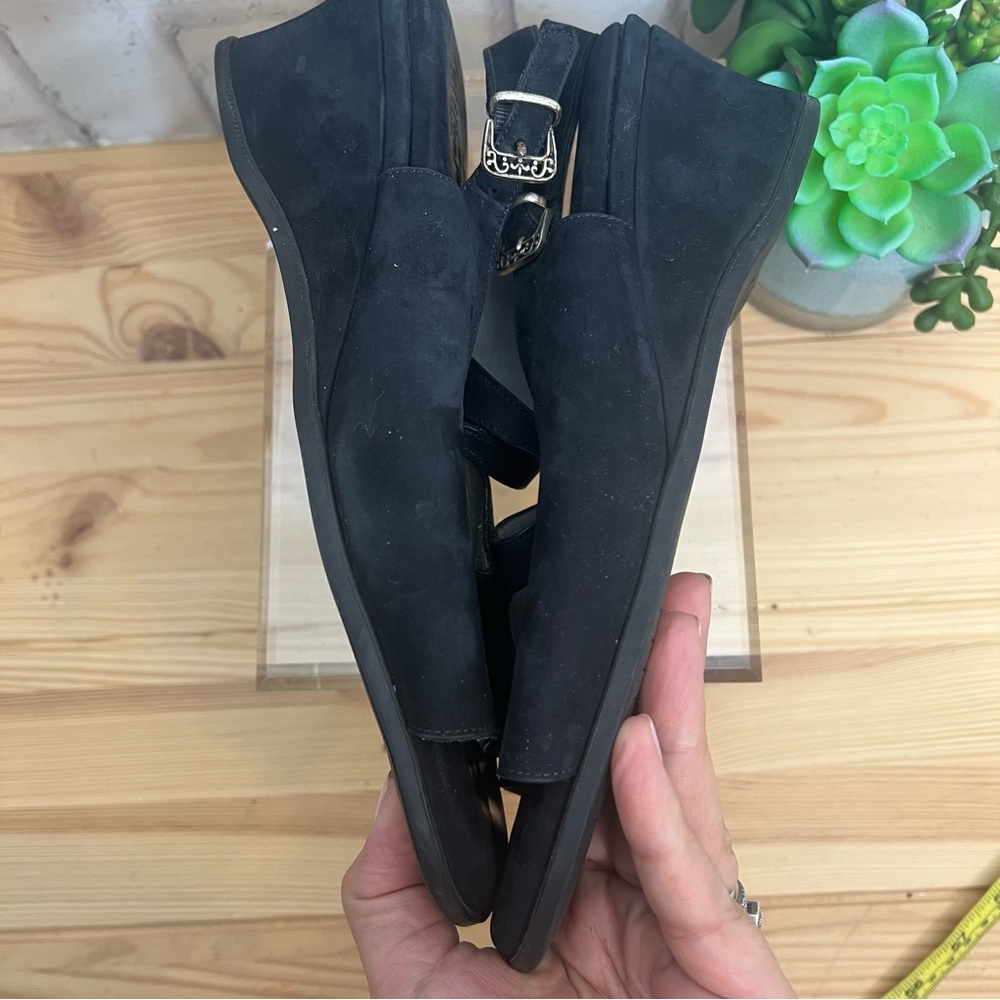 Beautifeel Black Nubuck comfort wedge sandals - Picture 9 of 10